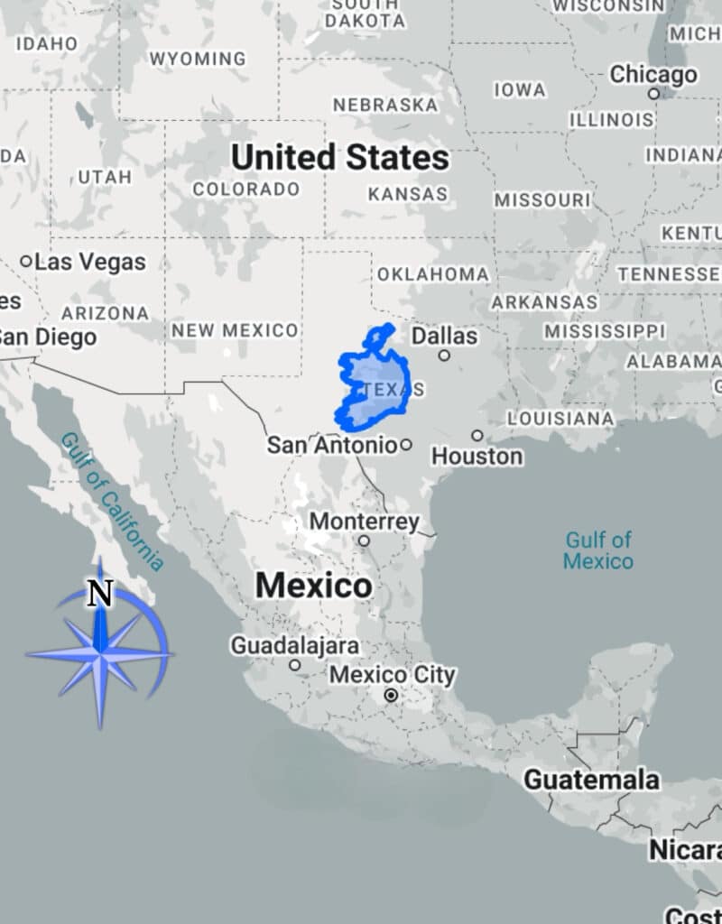 Size of Ireland compared to Texas