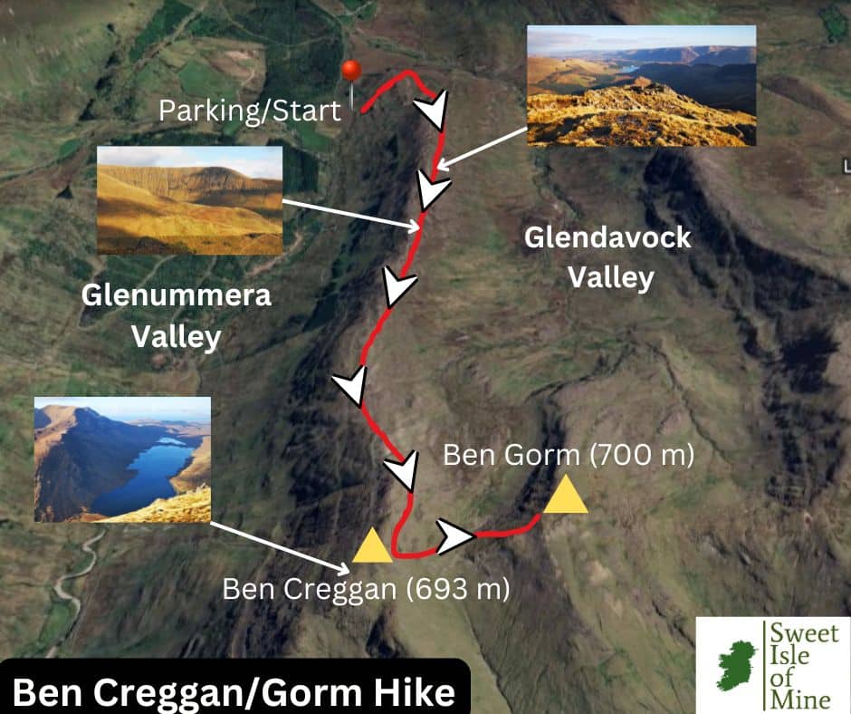 Ben Creggn and and Ben Gorm Hike map